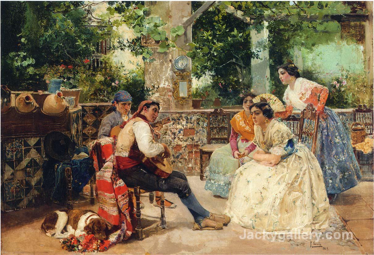 Guitplayers, Valencia by Joaquin Sorolla y Bastida paintings reproduction
